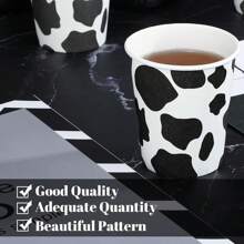 50/30/10PCS Cow Cup Disposable Paper Snack Cups 9 Oz Western Cowboy Cow Print Cups Cow Theme Party Decorations Thickened Espresso Cup For Birthday Party Favor Supplies Western,Cow Print,Country,Western Cow,Country Western,Themed Cups
