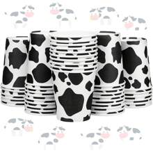 50/30/10PCS Cow Cup Disposable Paper Snack Cups 9 Oz Western Cowboy Cow Print Cups Cow Theme Party Decorations Thickened Espresso Cup For Birthday Party Favor Supplies Western,Cow Print,Country,Western Cow,Country Western,Themed Cups