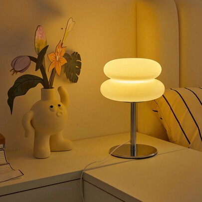 1 PC Bauhaus Table Lamp - Adjustable Light, USB Interface, Double-Layer Bread Shape, Button Adjustment, Suitable For Living Room/Dining Room/Bedroom Bedside LED Table Lamp