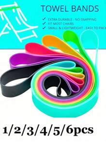 1/2/3/4/5/8/10/15/20pcs Silicone Towel Bands For Beach Chair Stretchable Beach Chair Bands Windproof Beach Towel Bands Colorful Beach Chair Clip Bands Beach Towel Holder Bands For Pool And Cruise Beach Essentials Travel Essentials (Color Random) Travel Accessories Travel Must Haves Vacation Summer Holiday School Accessories Back To School Supplies Stuff