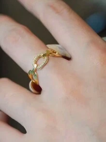 GAGAFEEL 1pc Personalized Elegant, Light Luxury Fashion Retro S925 Sterling Silver Hollow Leaf Ring Suitable For Women's Daily Wear