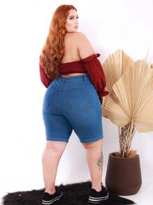 Bermuda Feminina Jeans Plus Size Bermuda ciclista