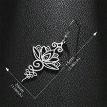 1 Cặp bông tai mặt dây chuyền hoa sen bằng thép không gỉ thanh lịch, quà tặng trang sức thường ngày thời trang tập yoga cho phụ nữ - nhiều màu - Xem 9