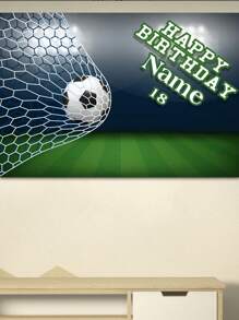 1 Stück individuell bedrucktes Fußball/Fußball-Themenhintergrund Banner mit Namentext, Partydekoration, Fotohintergrund - Verschiedenfarbig - Übersicht 6