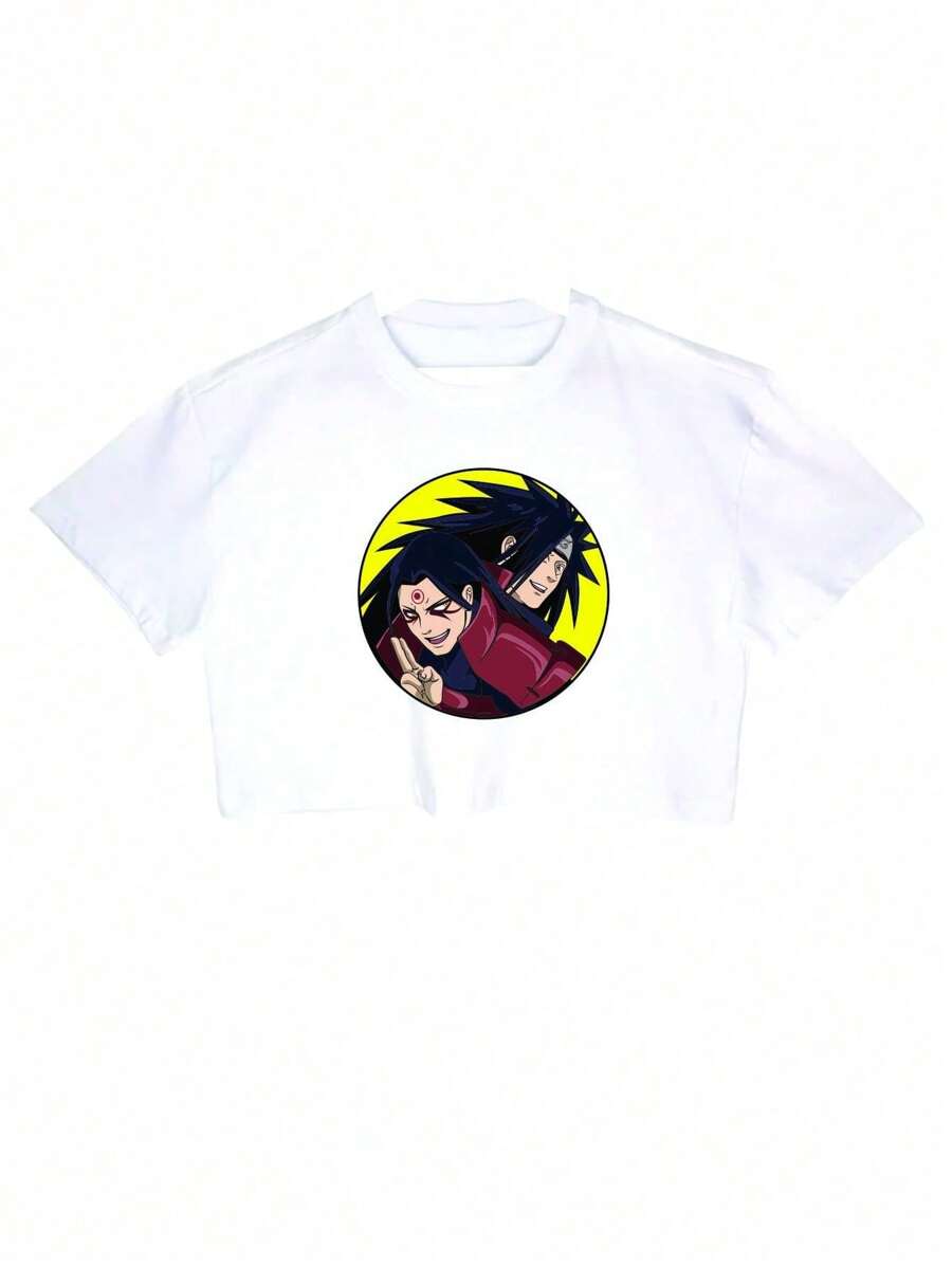 Cropped Feminino Tumblr Blogger Hero Madara Uchiha Hashirama Senju Short Female - trắng - Xem 1