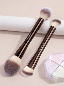 MAANGE 2pcs/3pcs Professional Dual-Head Facial Makeup Brush Set,Powder Brush,Blush Brush,Makeup Tools With Soft Fiber For Easy Carrying,Brush For Travel