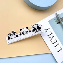 1pc Cute Panda Acrylic Cartoon Ruler, Cartoon Student Straight Ruler Stationery, Student Daily Measuring Ruler, Student Drawing 15cm Tool Ruler, Student Award Gift - Multicolor - View 9
