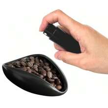 Coffee Bean Metering Cup And Spray Bottle Set For Espresso, Ceramic Single Metering Tray Back To School - Black - View 1