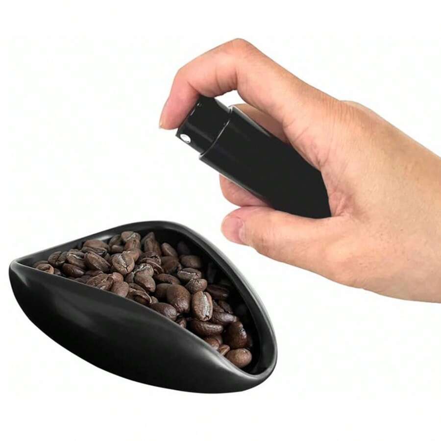 Coffee Bean Metering Cup And Spray Bottle Set For Espresso, Ceramic Single Metering Tray Back To School - Black - View 1