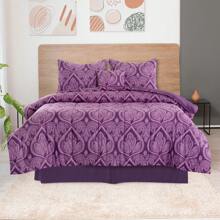 5-Piece Comforter Set – Lux Decor Collection – Lightweight Microfiber With Plush Texture – Opulent Design – All-Season Warmth – Elegant Bedding With Pillow Shams & Bed Skirt – Cozy Comforter, Elegant Bedding Set, Luxury Bedroom Essentials, Valentine's Day Romantic Bedroom, Spring Bedding Set, Complete Bed In A Bag, Matching Decor, Elegant Design, Luxury Look, Gift Set Idea, Guest Bedroom Ready, Modern Bedroom Style, Easy Bedroom Refresh, All-Inclusive Bedding, Daily Living, Home Comfort, Family Choice - Màu tím nhạt - Xem 8