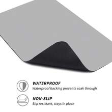 1 件灰色纯色印花洗衣垫，防滑、防水、耐用、简约复古图案洗衣房垫、厨房垫、浴室洗衣房装饰配件