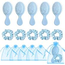 15 Pezzi Articoli da regalo per feste rosa, articoli da regalo per feste di trucco, articoli per feste "Andiamo", accessori per capelli che includono 5 piccoli pettini e 5 scrunchies e 5 sacchetti di organza per feste del pigiama e forniture per feste di spa