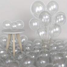 40pcs/20pcs Set Transparent Bubbles Balloons, 12/10/5 Inch Mixed Size Transparent Balloons For Arch & Decor, High Quality Latex Balloons For Party, Birthday, Graduation, Wedding - Clear - View 7