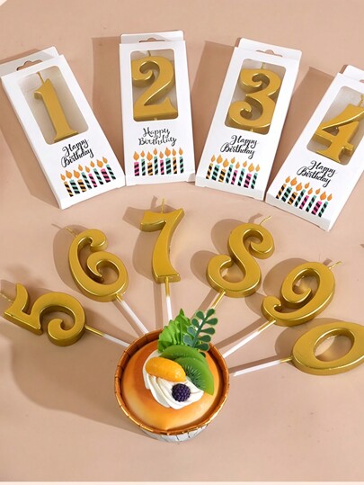 1pc Opera House Number Birthday Candle For Cake Decorating & Party Supplies Number Birthday Candles, Number Candle With Crown And Bow Decor Cake Topper Number Candles For Birthday Cakes Wedding Anniversary Graduation Festival Party,Golden Number Birthday Candle With Crown & Bow - Perfect For Cake Decorations, Weddings, Anniversaries, Graduations & Parties,For Cake Decorating & Party Supplies Back To School