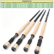 Design nou 2.1M 2.4M 2.7M 3.0M Undiță telescopică de pescuit cu muscă portabilă de carbon cu acțiune rapidă Păstrăv cu mușcă Tackle Stâlp Bunuri pentru pescuit