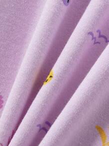 4pcs Young Girls Cartoon Cat Printed Long Sleeve Pajamas Set, Long Pants Sleepwear Mermaid & Rainbow Print