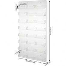HOHOBLA LOYALHEARTDY-BTG Business Card Holder, Wall Mount Rack, Card Display Rack, Clear Sticker Display Rack, Business Card Display Holder, Clear Acrylic Card Organizing For Office (24 Pocket - Vertical)[Best Gift For Family&Friends] - Clear - View 3