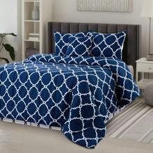 5-Piece Comforter Set – Lux Decor Collection – Lightweight Microfiber With Plush Texture – Opulent Design – All-Season Warmth – Elegant Bedding With Pillow Shams & Bed Skirt – Cozy Comforter, Elegant Bedding Set, Luxury Bedroom Essentials, Valentine's Day Romantic Bedroom, Spring Bedding Set, Complete Bed In A Bag, Matching Decor, Elegant Design, Luxury Look, Gift Set Idea, Guest Bedroom Ready, Modern Bedroom Style, Easy Bedroom Refresh, All-Inclusive Bedding, Daily Living, Home Comfort, Family Choice - 四葉海軍藍 - 查看 7