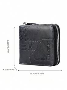 BATSIOE Nuevo estilo vintage portacartillas de crédito de negocios con relieve de letras, cartera de regalo para hombres, billetera pequeña con estilo de dinero antiguo para hombres - Negro - Ver 8