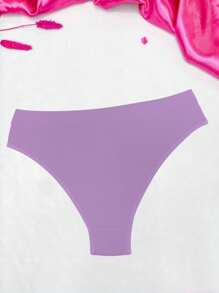 Comfort Thong Panties With Folded Waistband - 紫丁香色 - 查看 2