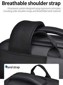 1 件大容量可扩展旅行背包，户外沙滩包，学生包，笔记本电脑包，多功能背包，防水防刮面料，休闲商务风格钱包假日旅行必需品复古包书包露营旅行包冬季返校复古笔记本电脑包运动生活男士包礼品包徒步旅行包周末包背包旅行必备品大包春季复古包 - 黑色 - 查看 9