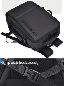 1 件大容量可扩展旅行背包，户外沙滩包，学生包，笔记本电脑包，多功能背包，防水防刮面料，休闲商务风格钱包假日旅行必需品复古包书包露营旅行包冬季返校复古笔记本电脑包运动生活男士包礼品包徒步旅行包周末包背包旅行必备品大包春季复古包 - 黑色 - 查看 11