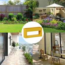 Tall And Long Metal Planter | Flower Long Planter Box | Heavy Duty Planter With Multiple Drainage Holes For Courtyards, Balconies, Front Porches, Commercial Streets, Decks, Gardens - Yellow - View 6