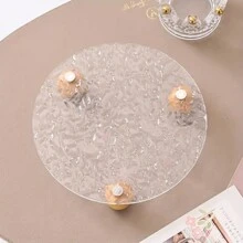 1pc Clear Acrylic Storage Tray, Makeup Organizer, Soap Dispenser Holder, Perfume & Cosmetic Display Stand, Jewelry Ring Holder, Home Decor, Bathroom Accessories Christmas Gift