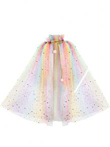 11PCS Princess Cape Set, Princess Dress Up Cloak With Crown, Wand, Jewelry, And Bag, Princess Dress Up Clothes For Little Girls, Princess Cape For 3+ Years Old Festival Birthday Gifts