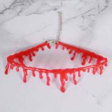 1pc Halloween Horror Bleeding Necklace, Bar Party Vampire Witch Clown Fancy Accessory Necklace - Multicolor - View 3