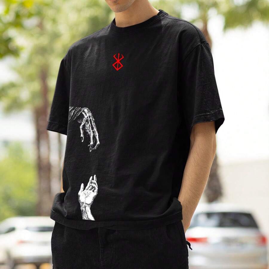 Griffith Bersek Guts Miura Anime Classic Knight Basic T-Shirt - màu đen - Xem 1