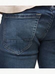 Men's Slim Fit Moto Jeans - 中度洗滌 - 查看 4