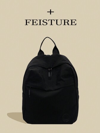 1 Peça Tecido de Cor Sólida, Náilon Duplo Lavado, Leve, Mochila de Viagem Espaçosa, Design Minimalista, Adequada para Estudantes Universitários