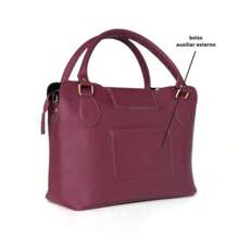 Luisa Medium Tote Crossbody Bag With External Pocket Black Maple Brown Pink - Màu Tím - Xem 3
