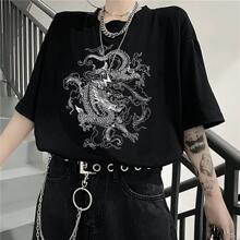 Dragon Aesthetich Unisex T-Shirt - Black - View 1