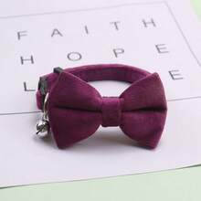 Collares ajustables pequeños para perros con lazo, collar de terciopelo con campana para mascotas - Multicolor - Ver 10