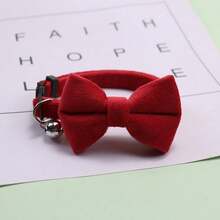 Collares ajustables pequeños para perros con lazo, collar de terciopelo con campana para mascotas - Multicolor - Ver 6