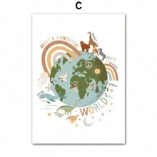 Pósters y cuadros sin marco con tema de astronauta y espacio para decoración de habitación infantil, arte mural de pintura en lienzo con cohetes y astronautas lindos, decoraciones para baby shower y regalos familiares para habitación de niños y niñas - Multicolor - Ver 16