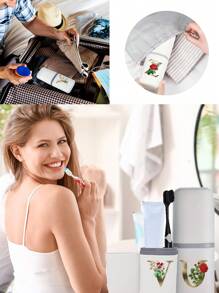 Copo de viagem para enxaguatório bucal Conjunto de lavagem portátil destacável Copo de lavagem Escova de dentes Pasta de dentes Caixa de armazenamento de artigos de higiene pessoal de viagem Portátil Viagem de negócios Copo de armazenamento ao ar livre Equipamento de estudante Recipiente de armazenamento de banheiro doméstico