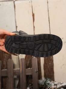 Women's Winter Snow Boots, Warm Fur Lining, Thick Sole, Comfortable, Anti-Slip, Casual Short Boots - Black - View 7