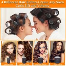 38PCS Hair Rollers Hair Curlers, Rollers, Curlers For Long Hair Thick, Jumbo Large Medium Small Rollers Set, 12 Stainless Steel Clips And Storage Bag ,Hair Rollers,Heatless Curls,Hair Curler,Hair Products And Accessories For Barber Salon Beauty Travel Essentials,Back To School,Travel Holiday Essentials,Hair Accessories For Women