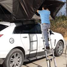 VA-Cerulean Telescopic Ladder Aluminum Extension Ladder Multifunctional Ladder Aluminum Telescopic Ladder Non-Slip Multi-Purpose Ladder Stepladder Aluminum Ladder 150 Kg Load Capacity Silver, 2.6M 3.2M 3.8M 4.4M