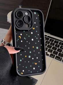 1 Stück dickes Anti-Sturz, modisches Alien, Sternenhimmel und Mond Handyhülle, kompatibel mit Apple & Serie