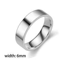 Anillo de de titanio de moda, banda de acero inoxidable plana personalizada, regalo para novio, Navidad, Año Nuevo, Día de San Valentín y días festivos