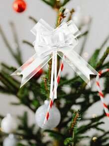 10 pièces - Fleur de ruban à tirer pour voiture de mariage, décoration pratique d'emballage-cadeau Fleur blanche 3D, fleur de décoration de poignet de mariée et de demoiselle d'honneur pour thème de mariage DIY, fleur de fixation de rideau, de nappe, de bonbons, de panneau, d'emballage-cadeau de fête d'anniversaire de mariage, de décoration de chambre, de Noël, de Thanksgiving, fournitures de décoration artisanale DIY