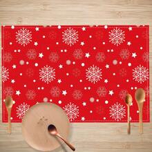 Christmas Placemats 1PC,4pcs,6PCS Set, 12X18" - Festive Polyester Table Mats For Holiday Dining & Kitchen Decor, Machine Washable - Multicolor - View 3