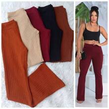 Women's Flare Pants Stylish Bubble Fabric - 米色 - 查看 2