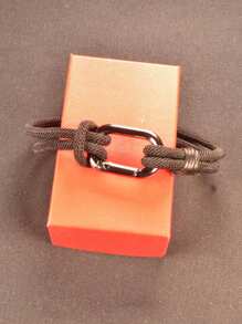 3mm Fashionable Milano Cord Bracelet, Black Hook Bracelet, Outdoor Survival Gear For Men