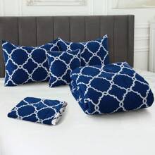5-Piece Comforter Set – Lux Decor Collection – Lightweight Microfiber With Plush Texture – Opulent Design – All-Season Warmth – Elegant Bedding With Pillow Shams & Bed Skirt – Cozy Comforter, Elegant Bedding Set, Luxury Bedroom Essentials, Valentine's Day Romantic Bedroom, Spring Bedding Set, Complete Bed In A Bag, Matching Decor, Elegant Design, Luxury Look, Gift Set Idea, Guest Bedroom Ready, Modern Bedroom Style, Easy Bedroom Refresh, All-Inclusive Bedding, Daily Living, Home Comfort, Family Choice - 四葉海軍藍 - 查看 4