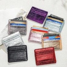 1pc Passport Cover, PU Material Glitter Litchi Pattern Letter Design Passport Holder For Couple Outdoor Travel Flight